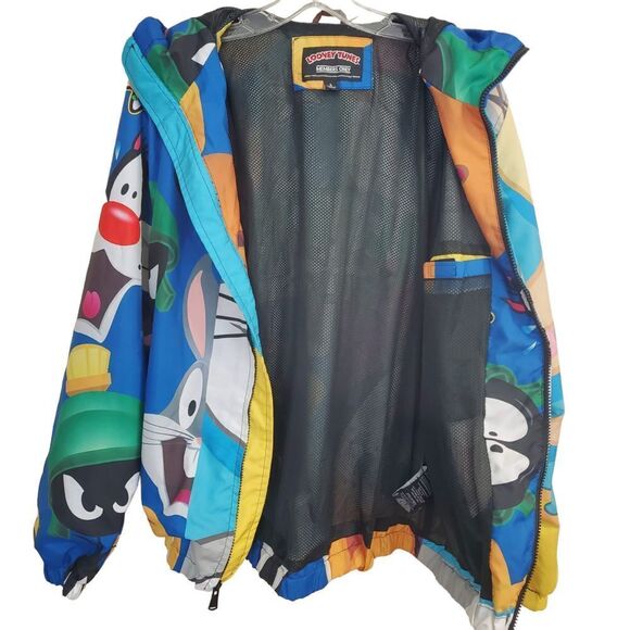Members Only Mens size Small Looney Tune hooded Windbreaker Jacket Bugs Bunny - Picture 12 of 16